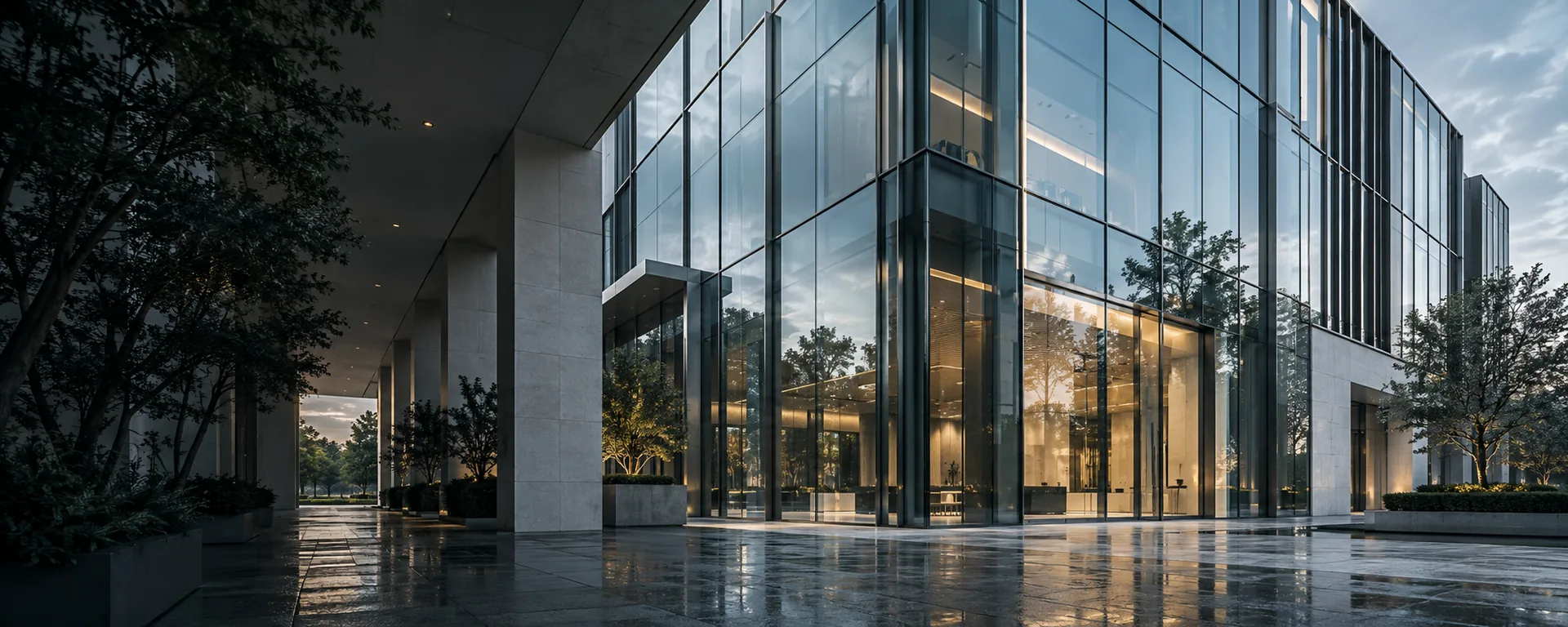 Architectural glass facade concept illustration